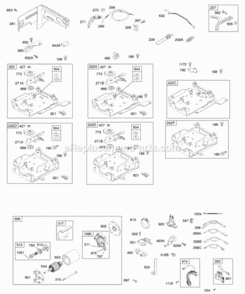 Controls Electric Starter Governor Spring Ignition Diagram and Parts List for 123336-0180-E1  Briggs and Stratton Engine
